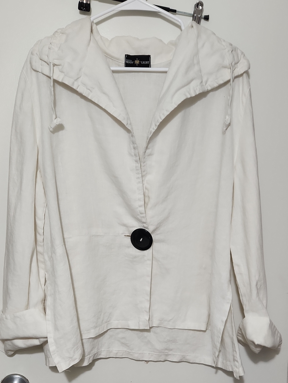 Connie's Moonlight White Button Linen (like) Jacket (fits Like M or L )